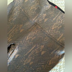 SPANX High-Waist Brown Snakeskin Leggings